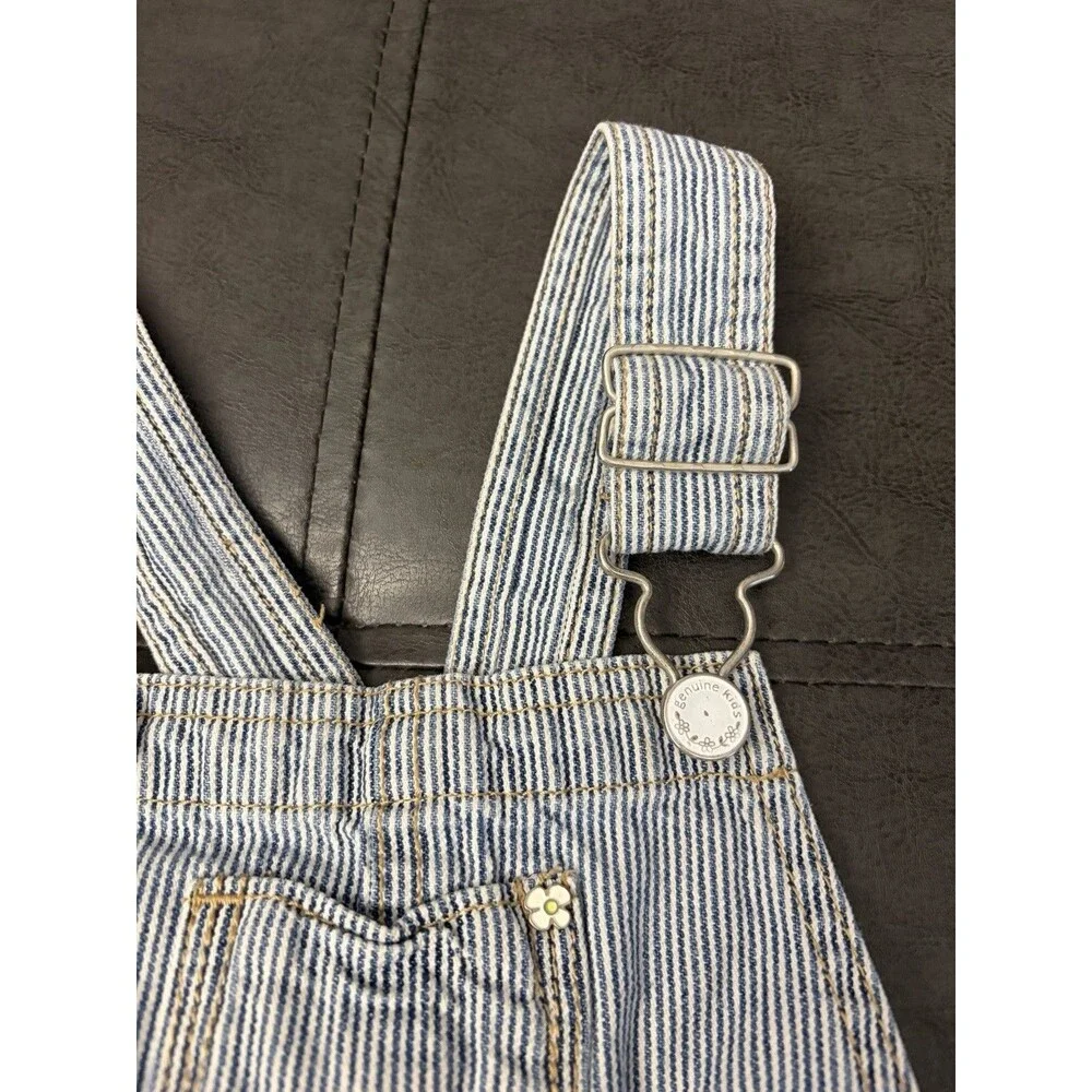 Y2k OshKosh Girls 2T Striped Denim Overall Dress